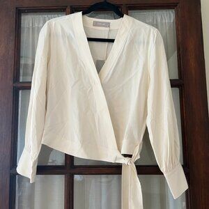 Everlane Washable Silk Wrap Top Size 00 Tags On